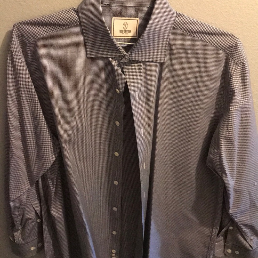 Todd Snyder Gray Dress Shirt 100% Cotton 17 Neck
